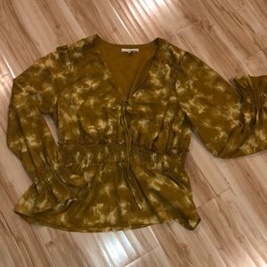 Mustard Bell sleeve blouse